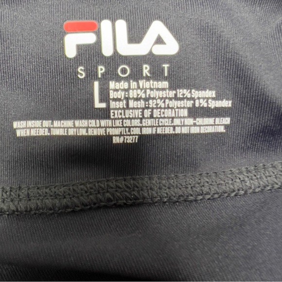 FILA Black Capri Leggings with Rainbow Stripes - Size Large - Picture 12 of 14